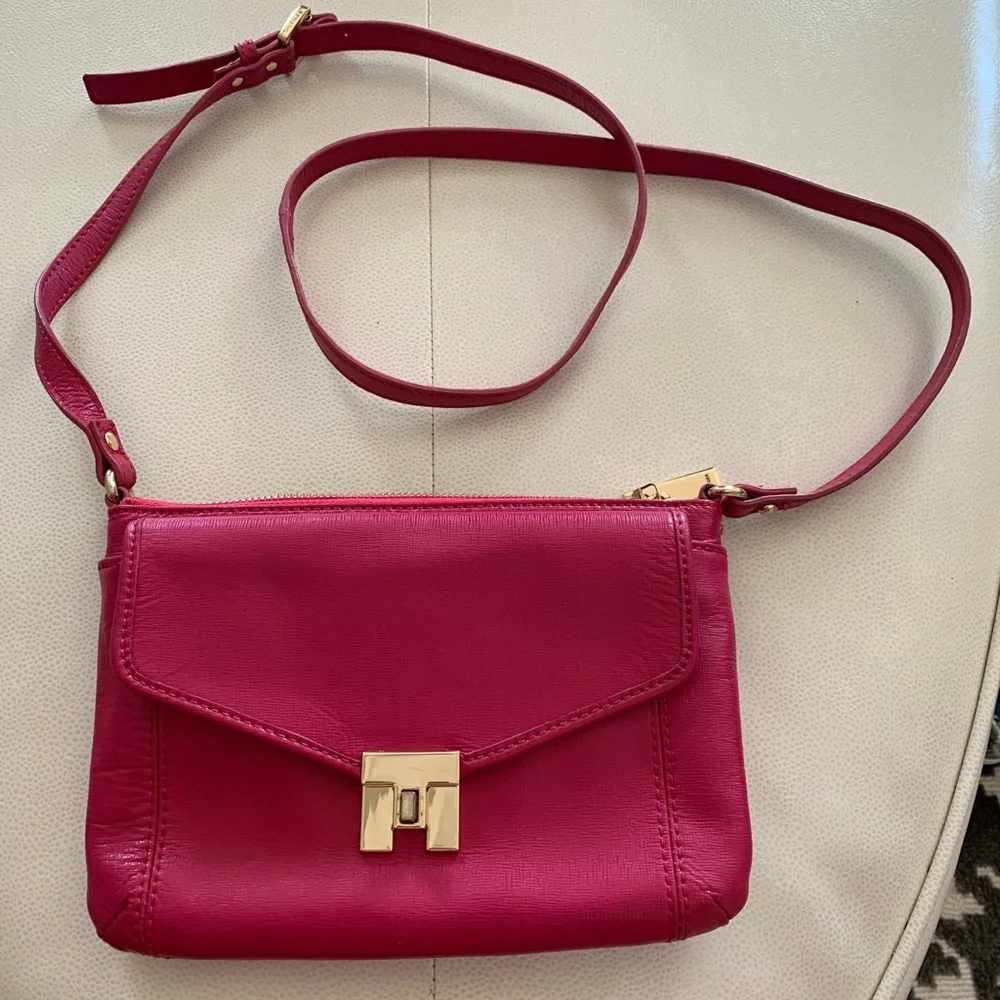 Tommy Hilfiger Crossbody Pink Handbag Minimalist Purse Shoulder Bag Classic